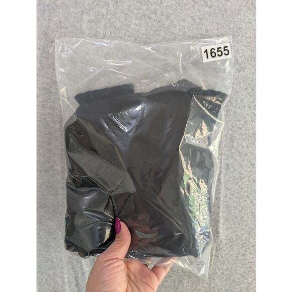 Sioni Milano Sweater Women L Leopard Ruffle Mock Lace Long Sleeve Pullover Black - Picture 9 of 9